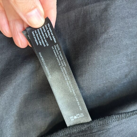 Eileen Fisher Long Linen Blazer Women's XL Black Open Organic Notch Collar NWT - Picture 5 of 9